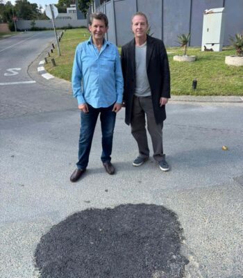 Stan Shane and Andrew Stewart after the walkabout on June 7, 2026. Photo: Duduzile Khumalo