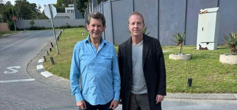 Stan Shane and Andrew Stewart after the walkabout on June 7, 2026. Photo: Duduzile Khumalo