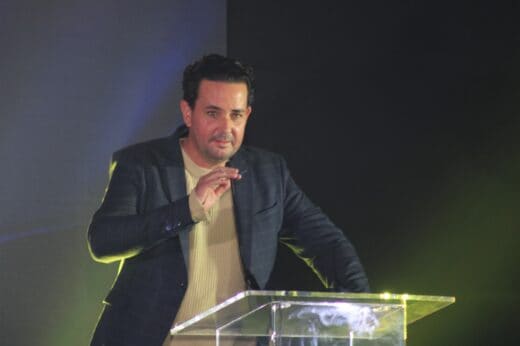 Jono Leaf-Wright addresses the guests on June 20, 2026. Photo: Duduzile Khumalo