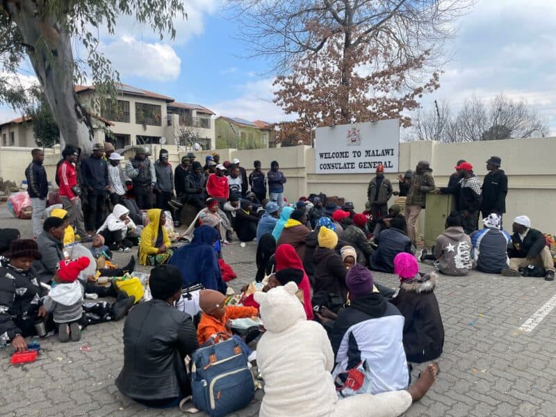 With the deadline of June 30 for undocumented foreign nationals looming, hundreds of Malawian nationals, including pregnant women and a three-week-old baby, are gathering outside the Malawi Consulate General in Woodmead, saying they have nowhere else to go.