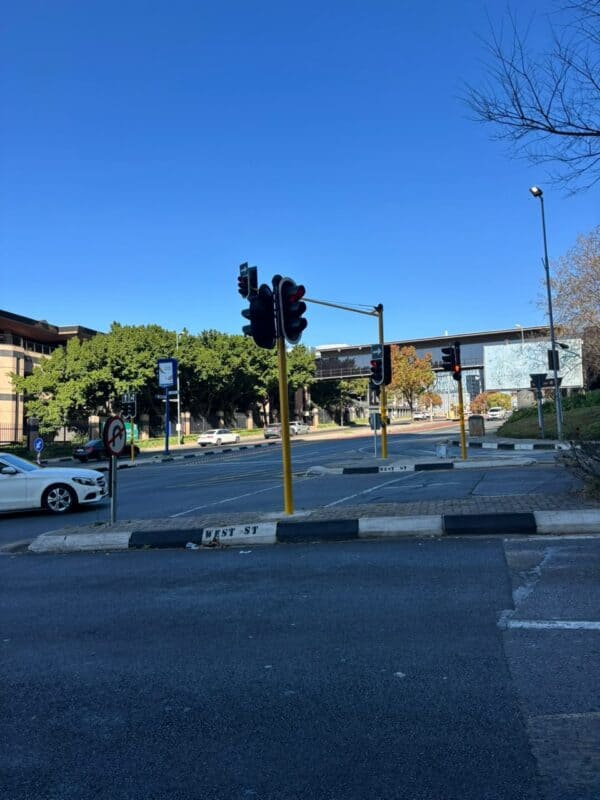 Business as usual in Sandton despite quiet streets and low movement.