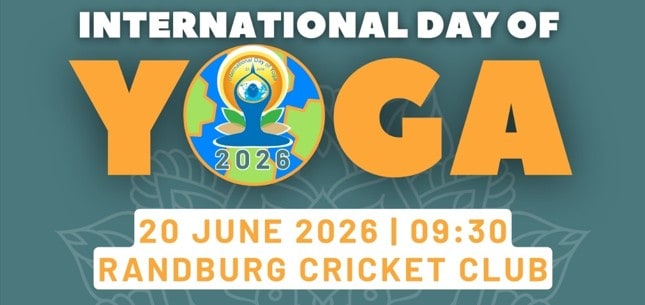 The Consulate General of India in Johannesburg is pleased to announce that the 12th International Day of Yoga (IDY) will be celebrated on 20th June 2026 at the iconic Randburg Cricket Club, Johannesburg.