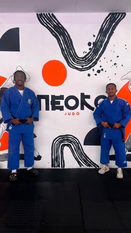 Neo Mogase-Williams and Koketso Rammutla happy about their Judos’ achievement on July 17, 2026. Photo: Duduzile Khumalo