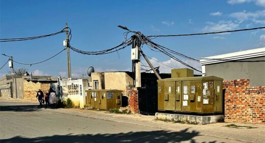 Two mini-substations in one of the hotspots for illegal connections in Alexandra on June 23, 2026. Photo: Itumeleng Maloka