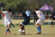 St Benedict’s Nathan Ross and Cristiano Correia with St John’s Kwandi Ngcobo battle for possession in the U19 finals of the St Davids Challenge Cup on August 9, 2026. Photo: Xoliswa Zakwe