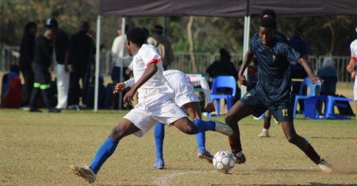 St John’s Mondli Shibambu battles against his opponents during the U19 finals of the St Davids Challenge Cup on August 9, 2026. Photo: Xoliswa Zakwe