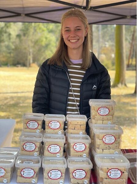Janika Burger sells shortbread at the August edition of the Field Market in Parkmore on August 8, 2026. Photo: Xoliswa Zakwe