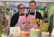 Jeanne van Damme and Brad Burton sell succulents in handcrafted cement pots at the August edition of the Field Market in Parkmore on August 8, 2026. Photo: Xoliswa Zakwe