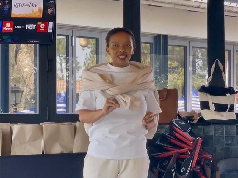 Safer City Group social worker Samela Hoza addresses attendees on the lasting psychological impact of gender-based violence and the importance of prevention, self-care, and seeking support during the Women’s Day event in Bryanston on August 9, 2026.