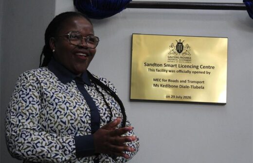 Gauteng MEC for Roads and Transport Kedibone Diale-Tlabela at the official opening ceremony of the Sandton smart driving license testing centre on July 29, 2026. Photo: Xoliswa Zakwe