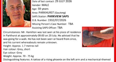 Parkview SAPS are in search of a reported missing, 59-year-old man. Photo: Supplied