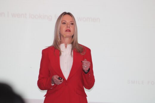 Paula Jones speaks about women embracing artificial intelligence on August 8, 2026. Photo: Duduzile Khumalo