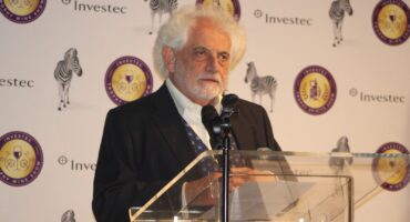 Michael Fridjhon addresses the guests at the event on August 27, 2026. Photo: Duduzile Khumalo