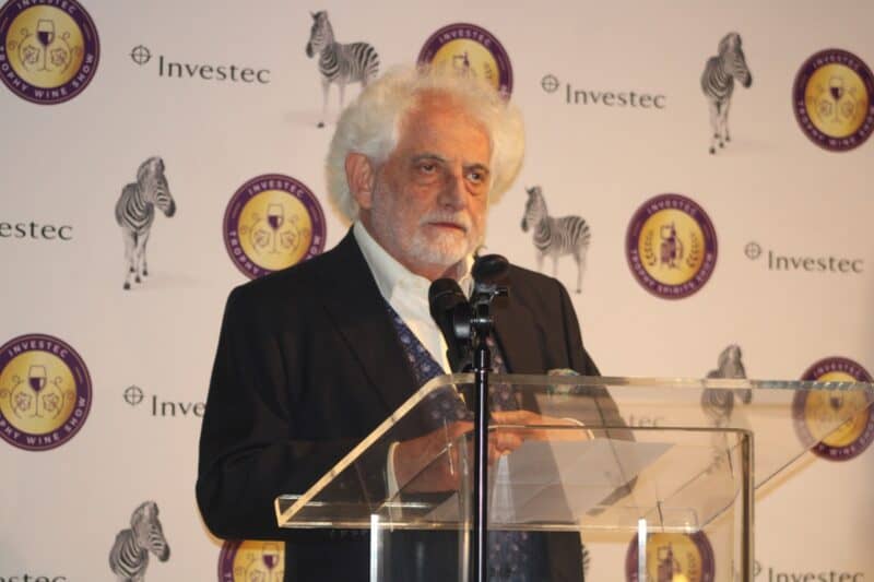 Michael Fridjhon addresses the guests at the event on August 27, 2026. Photo: Duduzile Khumalo