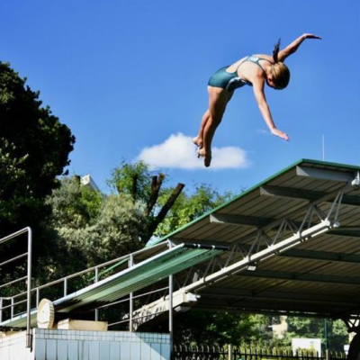 Rachel Meyburgh dives during her training as she represents South Africa at the World Aquatics Junior Championships 2026 in in Rijeka, Croatia. Photo: Supplied.