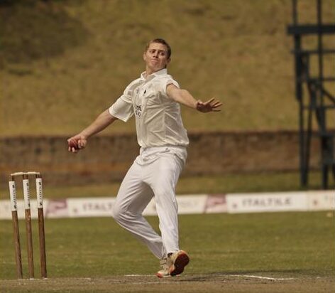 Miles Pegg in full swing as he prepares to bowl at St David's Marist Inanda Fasken Time Cricket Festival 2026. Photo: Supplied