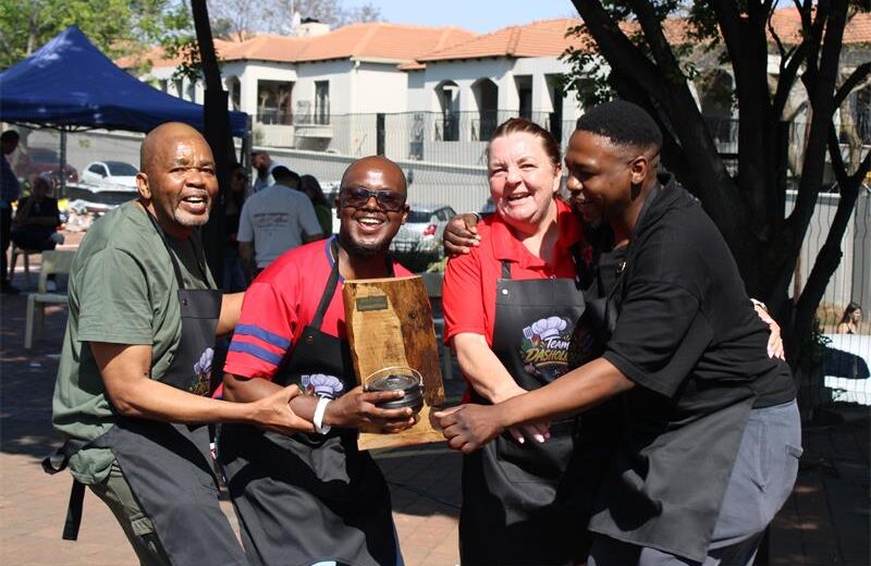 Ndumiso Mathebula, Shawn Langa, Jennifer Howard and Kabelo Kekana bask in the glory of winning the best dish at BNI potjiekos competition held at Bryanston Sports Club on September 12, 2026. Photo: Xoliswa Zakwe
