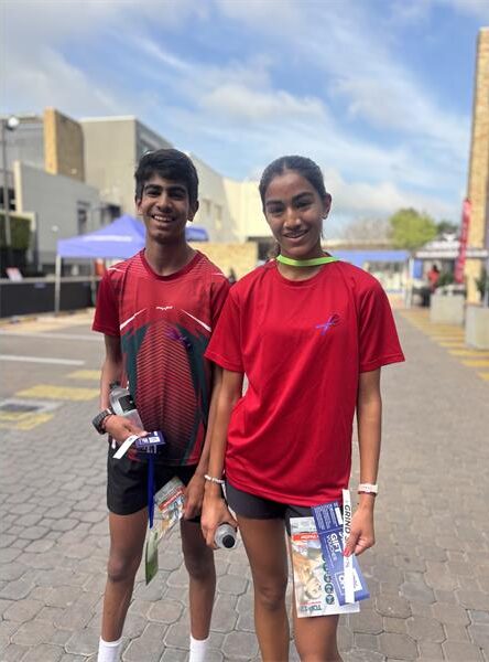 Jaipriyq Reddy and Prenayen Reddy after their run on September 20, 2026. Photo: Duduzile Khumalo