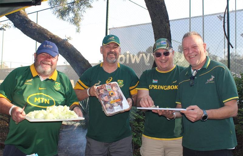 Mike Leeuwen, Jaco Grobler, Deadly Hedley Ahlers and Kevin Barbeau pull up with some Bokkie energy with their Springbok Shank Potjie at Bryanston Sports Club on September 12, 2026. Photo: Xoliswa Zakwe