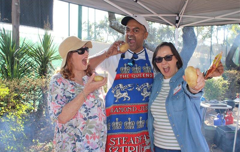Wendy Gidlow, Sadheer Maharaj and Jayne Verity show off their best ingredients at BNI potjiekos competition held at Bryanston Sports Club on September 12, 2026. Photo: Xoliswa Zakwe