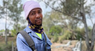 Mosco Ndlovu keeps the community space clean and cared for on September 8, 2026. Photo: Ditiro Masuku