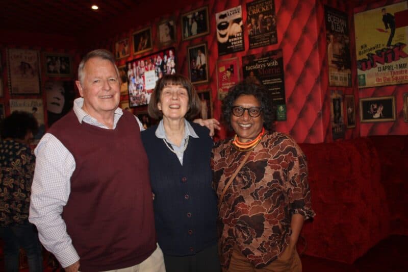 Hamish Gilfillan, Jeannette Gilfillan and Sharmini Brookes mingle at the event on September 11, 2026. Photo: Duduzile Khumalo