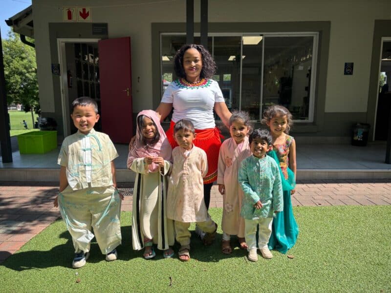 Yuze Chen, Anisa Khan, Sulaimaan Gaibie, Salma Gabie, Jabulile Ngwenya, Veer Metha, and Kheya Natha look pretty in their attire on September 23, 2026. Photo: Duduzile Khumalo