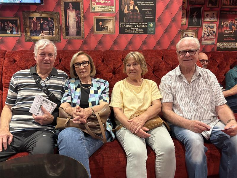 Lloyd Leppan, Irma Rodd, Ruth trauntschnig, and John Johnston wait for the performances on October 9, 2026. Photo: Duduzile Khumalo