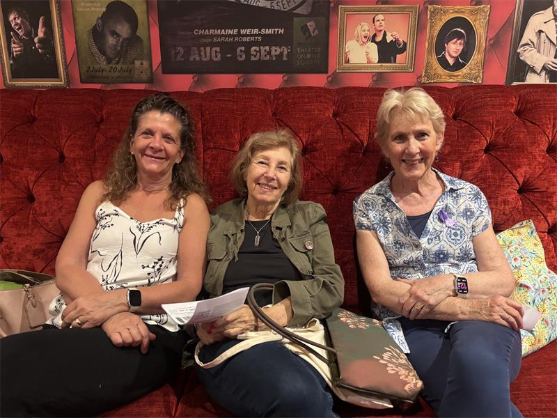 Micaela Tyrer, Hilary Geber and Kathy Gibbs mingle at the event on October 9, 2026. Photo: Duduzile Khumalo