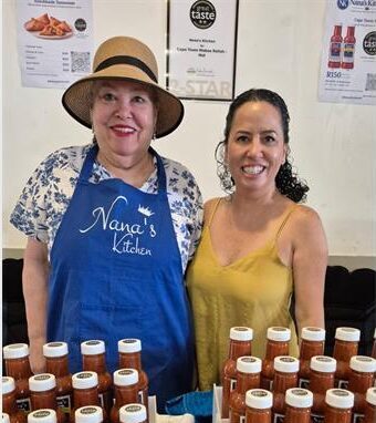 Nana Arend and her daughter, Nis, sell homemade sauces at the SPCA's Market Day in Morningside on September 26, 2026. Photo: Supplied