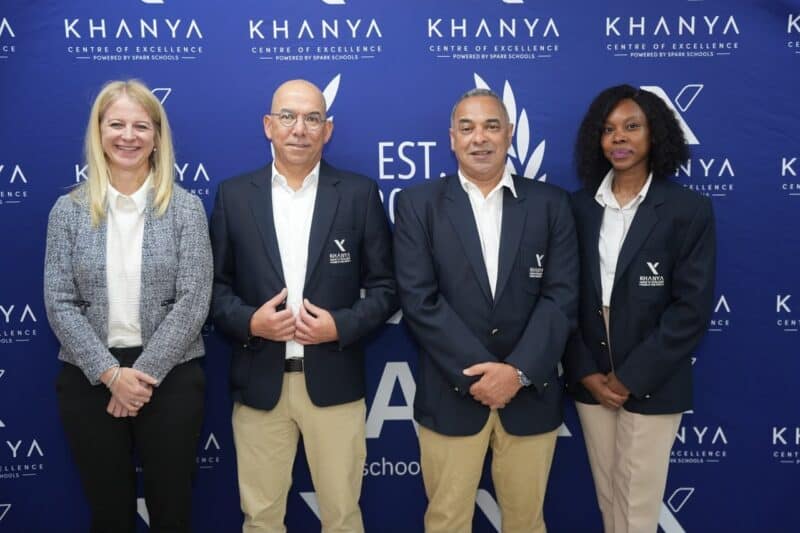Spark Schools founder and chairperson Stacey Brewer, CEO Earl Sampson, head of schools Garth van der Horst, and head of product Khomotjo Mashele at the launch of Khanya, Spark Schools Centre of Excellence at Spark Rivonia on October 5, 2026. Photo: Xoliswa Zakwe