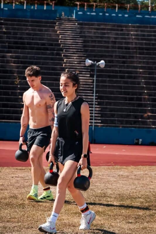 Christen Karam puts her strength and endurance to the test during the Deadly Dozen World Championships 2026 in London, earning second place finish in her category. Photo: Supplied