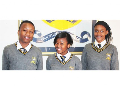 MY SUM EQUALS: Students from grade 8 and  9 from Parklands High School in Florentia, Alberton came in among the top 10 for the Mathematics Olympiad that took place on August 21 at Elspark High School.Malatjie Mahlakyane (grade 8), Samohelisiwe Ntomo (grade 9) and Sharon Umba (grade 8).