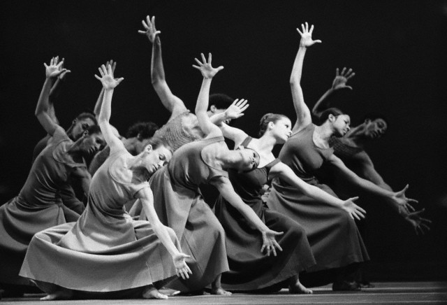Dance Company Perform During Rehearsal