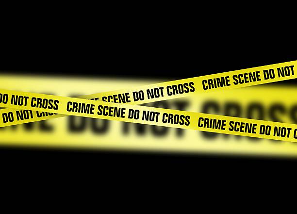Crime scene tape, computer artwork.