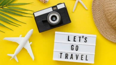 Free photo frame of traveler tools with lightbox