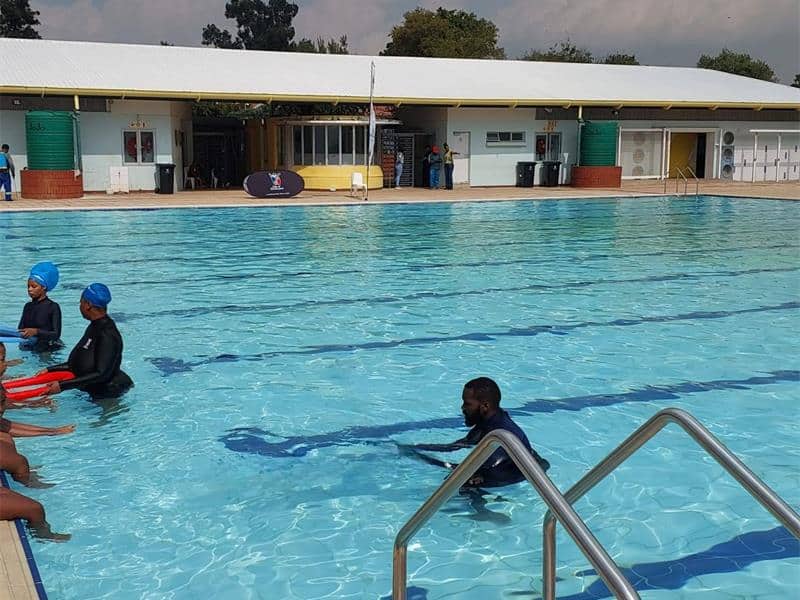Water safety and swimming programme at Eden Park swimming pool ...