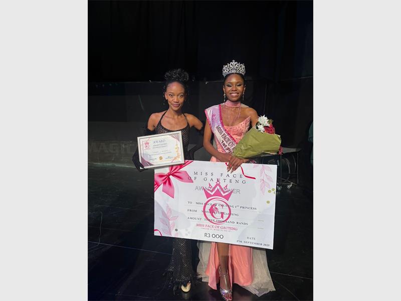 The 19-year-old model and first runner-up at Miss Face of Gauteng 2025 continues to make her mark through her passion for charity and women’s empowerment.
