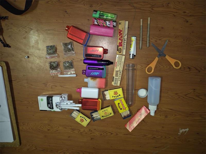 EMPD K9 Unit, SAPS, and other law enforcement agencies conducted a joint search at Parklands High School, uncovering dagga, cigarettes, and vapes as part of efforts to promote safety and curb gangsterism.