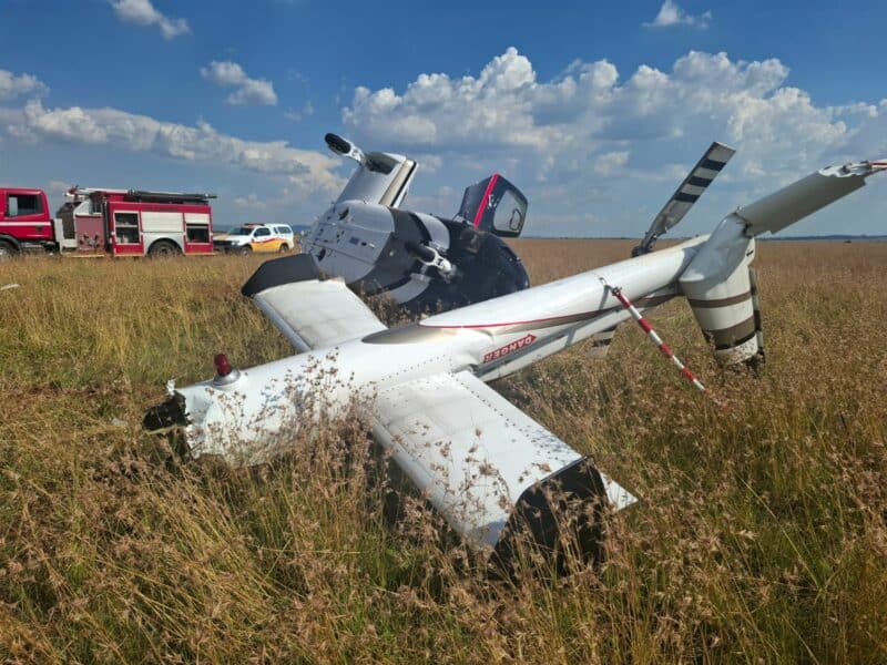 A flight instructor was taken to hospital with minor injuries after a helicopter crashed during a training exercise in Kromvlei on Tuesday afternoon.