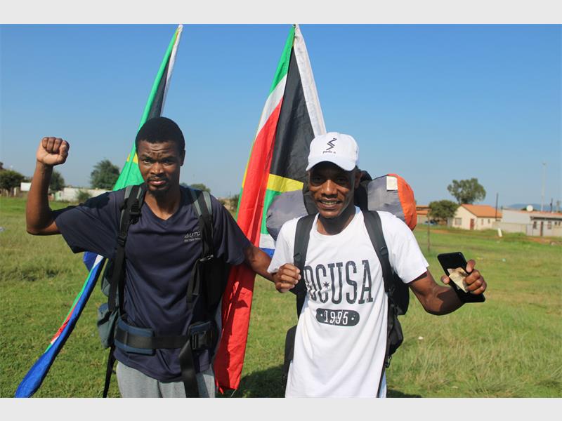 Two local men are walking 1,400km from Greenfields to Cape Town to raise funds for skills development and inspire change in communities affected by unemployment.
