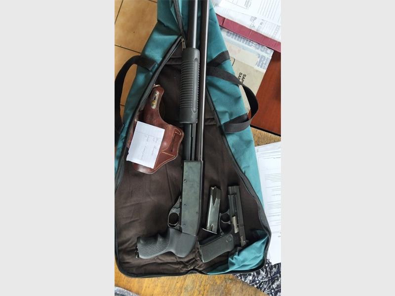 EMPD in Alberton recovered a pistol, shotgun and dozens of live rounds after acting on information about weapons hidden in a storage facility.