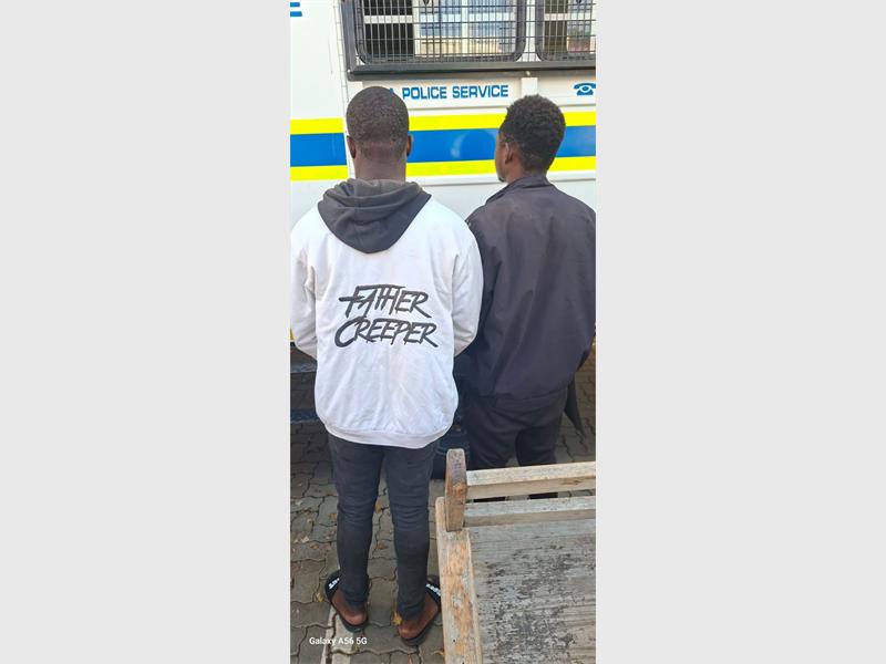 Two young suspects were arrested in Alberton after EMPD officers discovered they were travelling in a vehicle reported stolen in 2022 during a stop and search operation on Voortrekker Road