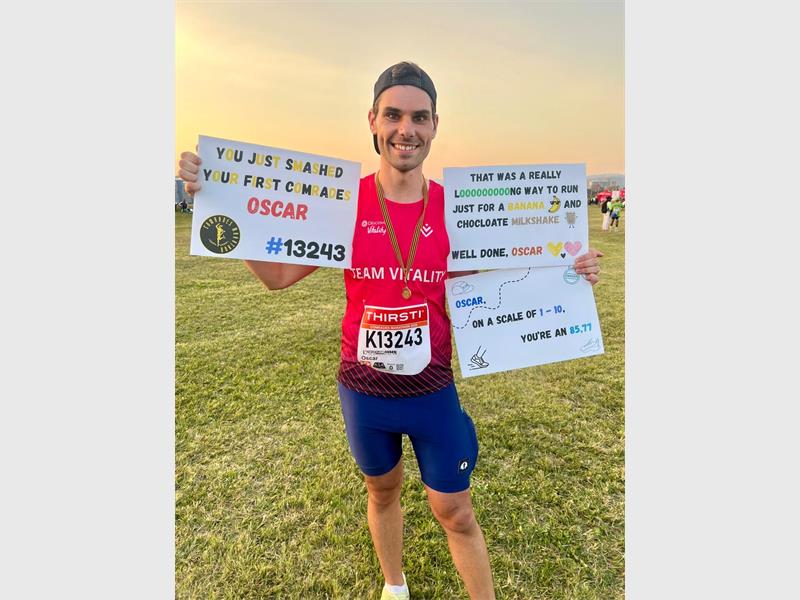 Alberton High School teacher Oscar von Platen finishes this year's Comrades Marathon in 10:45:47, earning a bronze medal after overcoming one of the world’s toughest ultramarathons through determination, discipline and resilience.