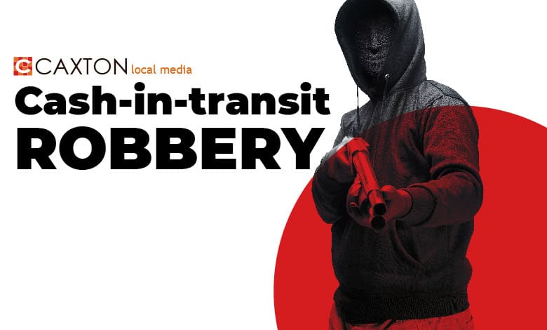 A cash-in-transit robbery is currently unfolding on the R550 near Sky City, with reports of a loud explosion, burning vehicles, and a heavy police response.