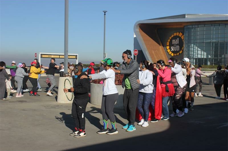 Secret Sunrise transformed Mall of the South into a space of celebration as people of all ages gathered to dance, connect and honour Mandela Day.