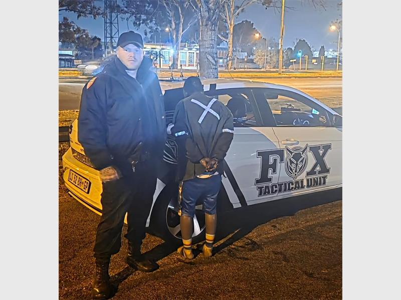 A robbery suspect was arrested in Randhart after the victim alerted a nearby Fox Security reaction officer, leading to the recovery of all the stolen property.