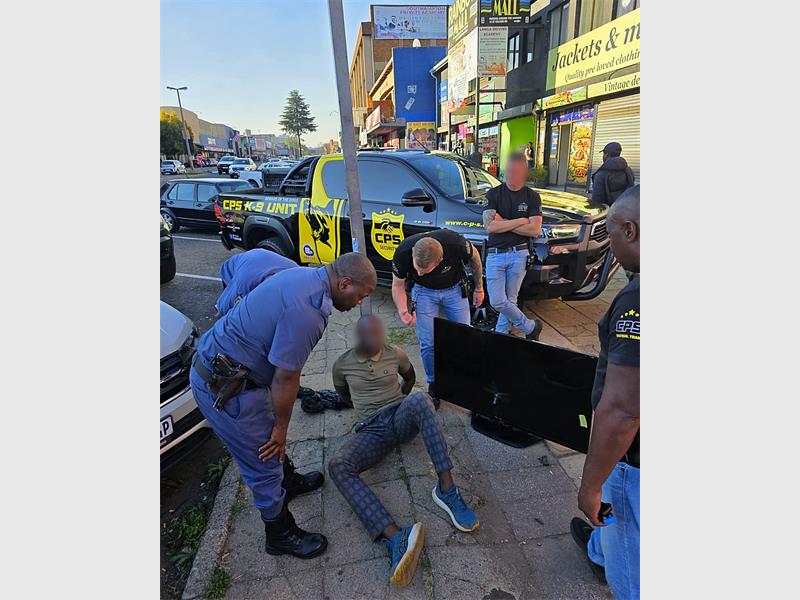 Alarms trigger quick response leads to recovery of stolen television in Alberton.