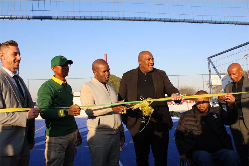 Eden Park Secondary School has received a new multipurpose sports court, while more than six neighbouring schools were equipped with sports kits during a government initiative aimed at expanding sporting opportunities for learners and communities.