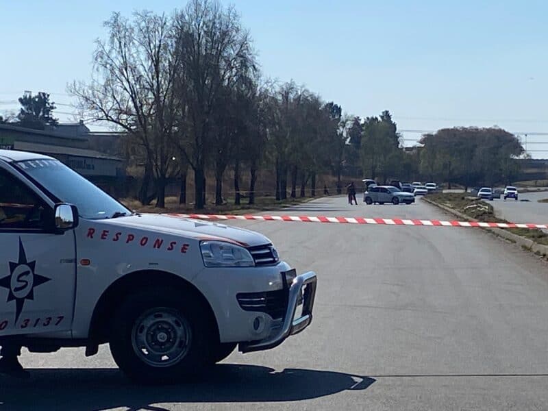 Authorities have cordoned off Vereeniging Road in Alrode following a reported serious incident. Photo: Sylvester Raraza